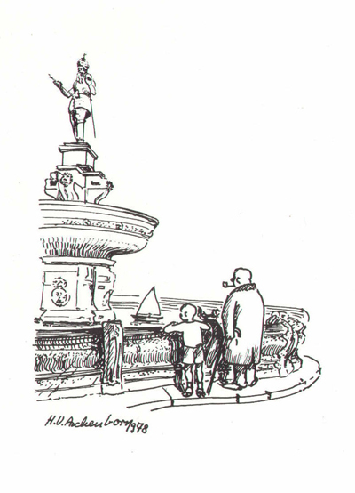 Bild Brunnen in Aachen von Uli Aschenborn